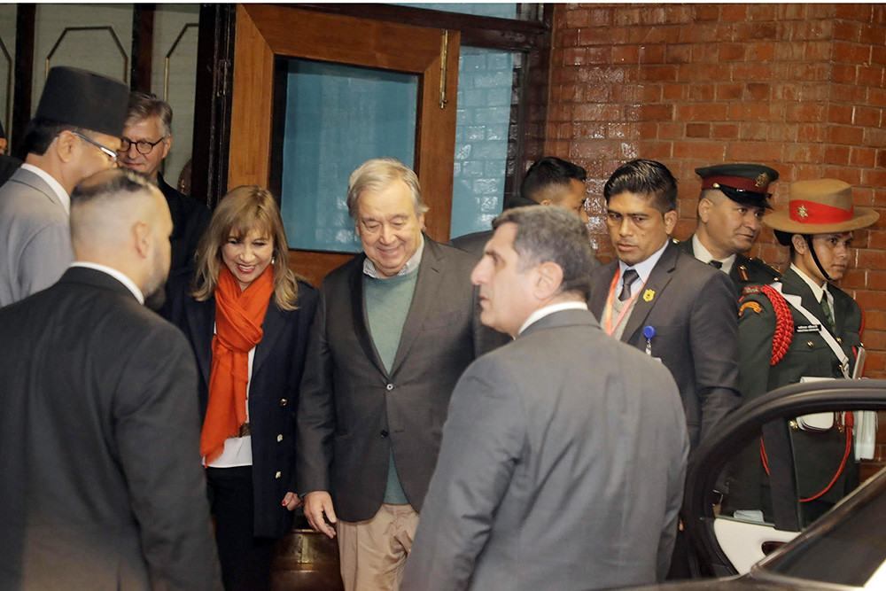 UN Secretary-General Guterres arrives in Kathmandu